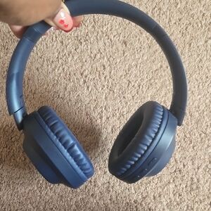 Blue Over-Ear Wireless Headphones with Adjustable Comfort